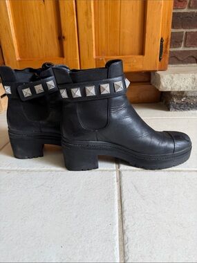 Michael Kors Black Leather Studded Chelsea Booties